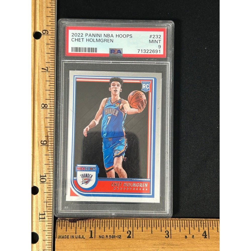 2022 Panini NBA Hoops Chet Holmgren Rookie RC Card PSA 9 Mint 232 Oklahoma